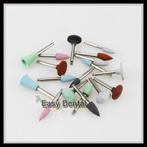 18pcs assorted dental lab silicone polisher 2.35mm diamond burs cups latch type for sale