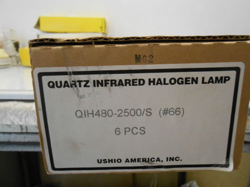 NEW USHIO QIH480-2500/S BOX OF QUARTZ INFRARED HALOGEN LAMPS QTY 6