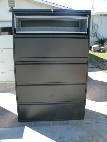 Global 5 Drawer Lateral File With Lock and keys. Color : Black 42&#034;width