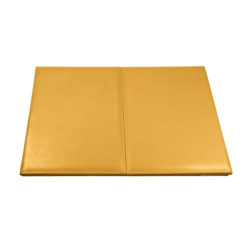 LUCRIN - Desk Blotter with flaps 15.7x12.2 inches - Smooth Cow Leather - Yellow