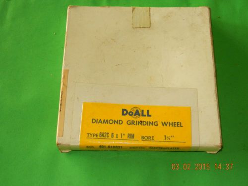 DoALL Diamond Grinding Wheel Type 6A2C 6 X 1&#034; RIM 1-1/4&#034; Bore Mesh Medium