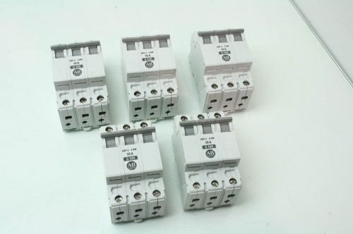 5 allen-bradley 1492-cb3 g100 circuit breakers / series c / 3 pole / 10a for sale