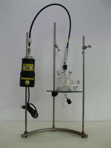 Benchtop 500ml glass reactor max pressure 45 psig at 100c w/ arrow 1750 agitator for sale