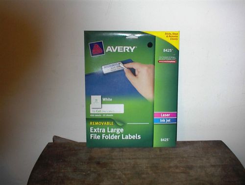 Avery Removable Extra-Large 1/3-Cut File Folder Labels, 15/16 X 3-7/16, White,