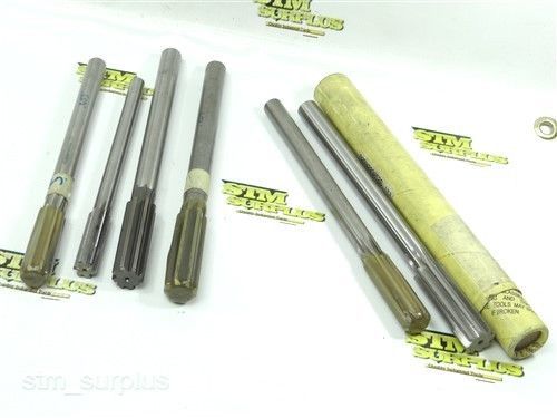 Lot of 6 hss &amp; carbide tipped chuck shank reamers .5640 to 13/16&#034; l&amp;i cleveland for sale