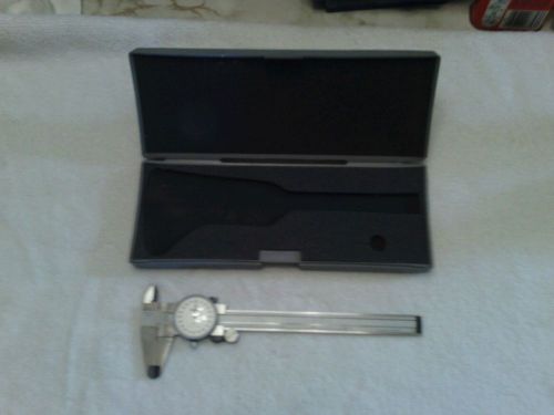 Mitutoyo 505-626 Dial Caliper, 6&#034;, Stainless- Hardened with Case