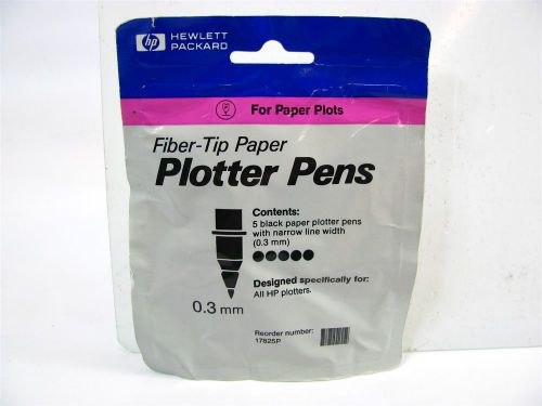 HP 17825P Genuine Fiber-Tip Paper Plotter Pens Black 5-Pack *New*