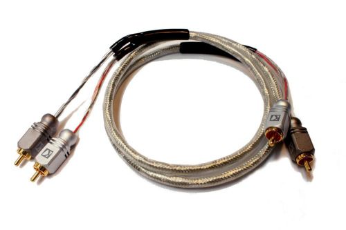 Kicker KNS1.02 - 1 Metre 2-Channel RCA Cable with Square connectors.