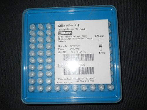 (100) Millex-FH 0.45µm Hydrophobic Fluoropore 4mm PTFE Membranes, SLFHR04NL