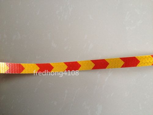 Yellow &amp; red safety arrow self-adhesive warning reflective tape sticker 1&#034; width for sale
