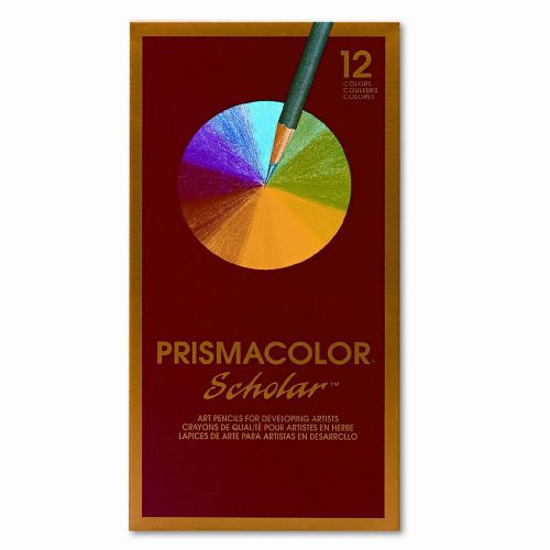 Sanford Ink Corporation Scholar Colored Woodcase Pencils, 12 Assorted Colors/set