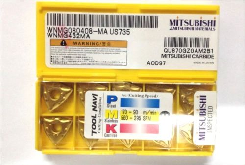 NEW in box MITSUBISHI WNMG080408-MA US735 WNMG432MA  Carbide Inserts 10PCS/Box