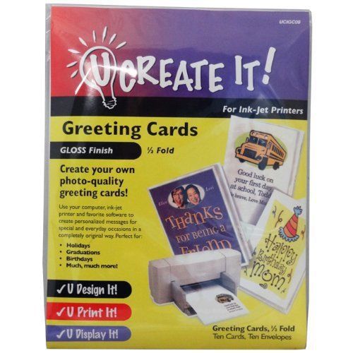 2 Pack! U CREATE IT! Greeting Cards Print Gloss Finish Half-Fold 10 Pack