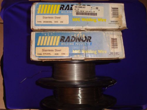 RADNOR STAINLESS STEEL TYPE ER308L SIZE .030 MIG WELDING WIRE 13.5 LBS,4 SPOOL