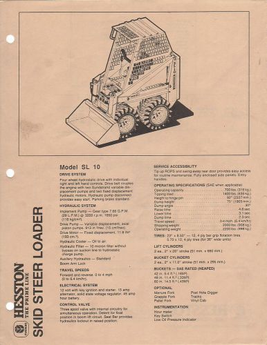Equipment Brochure - Hesston - SL 10 - Skid Steer Loader (E2124)