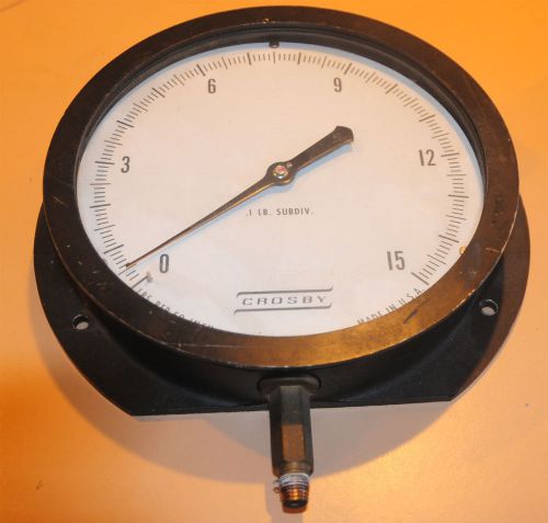 Large Crosby Pressure Gauge 0-15 psi