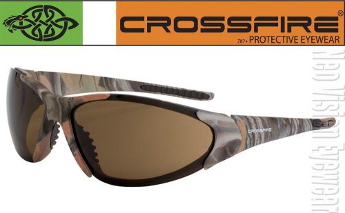 Crossfire Core Woodland Camo Brown High Definition Safety Glasses Sun Z87+