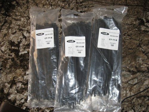 11&#034; long 100 pcs black 50 lb uv resist heavy duty cable zip ties ct-11-b for sale