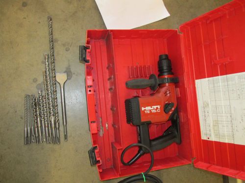 HILTI TE-15C  115V/AC hammer drill/chipping kit, COMBO &amp; NICE  (372)