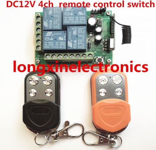 Dc12v 4ch garage door remote control switch rf wireless remote control 433mhz for sale