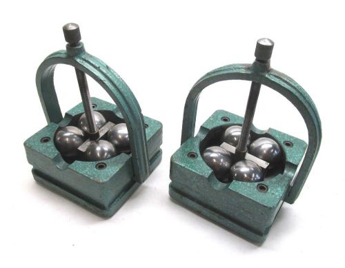 Nice! pair of 3&#034; precision ball bearing v-blocks w/ clamps for sale