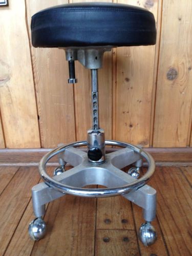 Vintage Dental-EZ Chrome Stool Doctors Exam Tattoo Surgeon Office Dentist Rollin