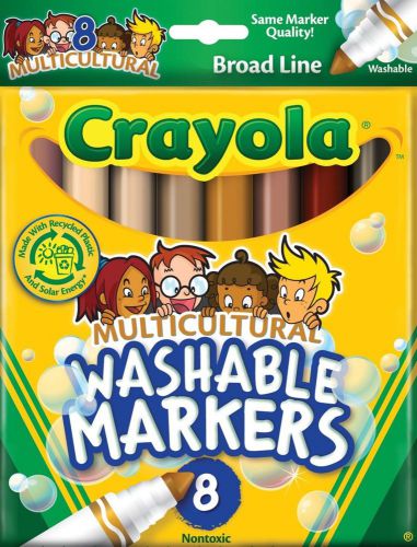 Crayola 8 Count Washable Multicultural Colors Conical Tip Markers