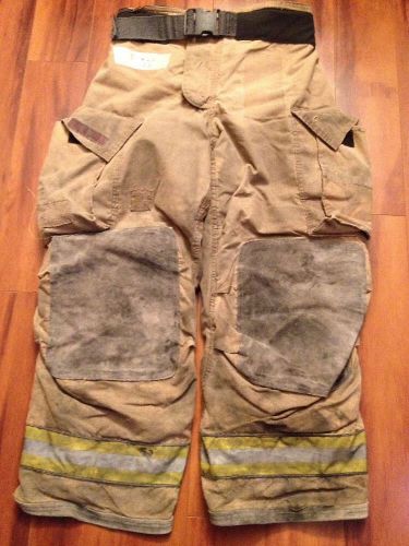 Firefighter PBI Gold Bunker/Turn Out Gear Globe G Extreme USED 38W x 30L  2005&#039;