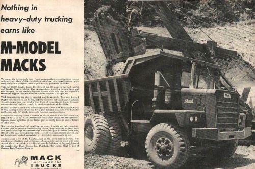 1962 MACK Model M-30X dump truck ad, dbl-pg