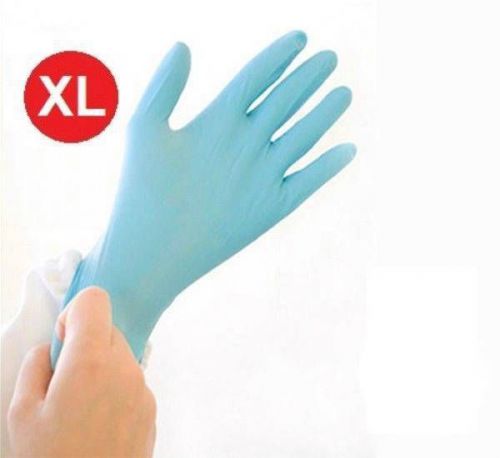 100 blue nitril disposable powder-free medical exam latex free gloves 3.5 mil xl for sale