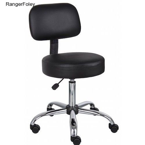 Adjustable rolling wheeled black office medical drafting stool seat chair home for sale