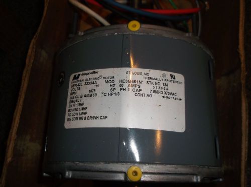Magnetek universal electric motor #134 115 volt 1075 rpm he3g451n ser 42l33334a for sale