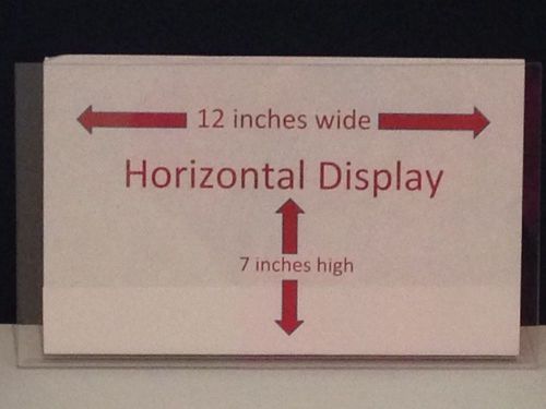 6 Clear Acrylic Horizontal 12&#034; x 7&#034;  Display Sign Holders Wall or Door Mount