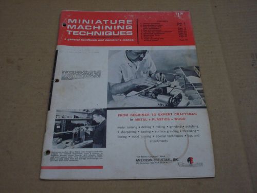 Unimat Lathes Miniature Machining Techniques 1963