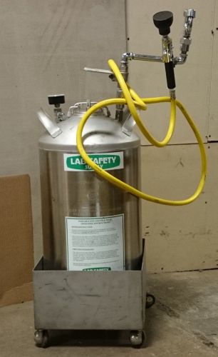 Lab Safety Supply Portable Pressurized Eye &amp; Face Wash w/ 10 Gallon Tank &amp; Cart