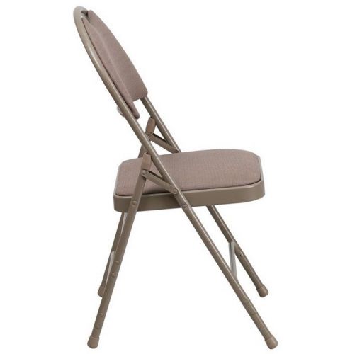 HERCULES Series Large Ultra-Premium Triple Braced Metal  &#034;Beige&#034; Folding Chair