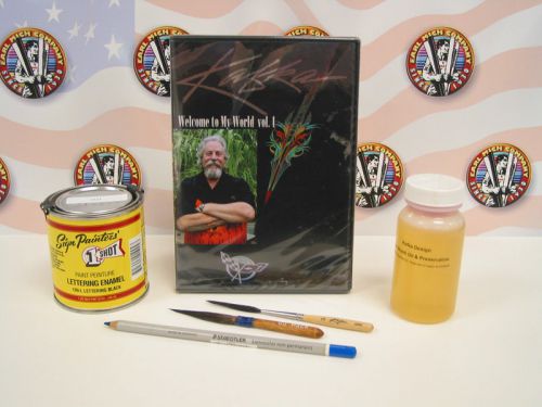 Steve kafka pinstriping kit paint scroller brush dvd for sale