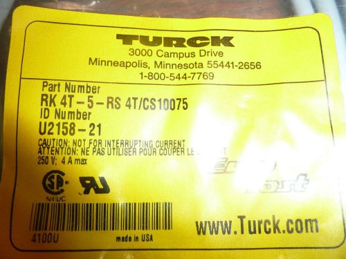 Turck  RK 4T-5-RS 4T/CS10075     Double-ended Cordset/Receptacle  NEW