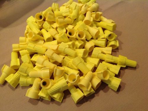 100 pc yellow p11 winged nut screw on wing wire connectors twist-on 18-10 awg for sale