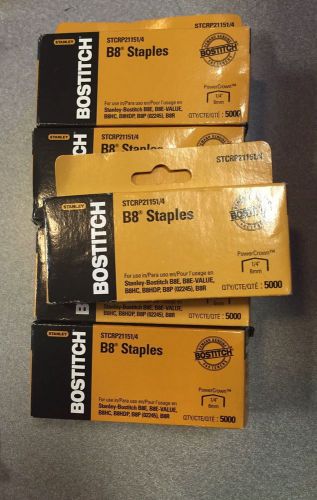 Lot of 9 Stanley Bostitch B8 Staples 5000/bx ***NEW***FREE SHIPPING***