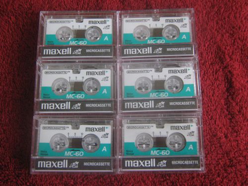 Pack of Six Maxell MC-60 Microcassettes