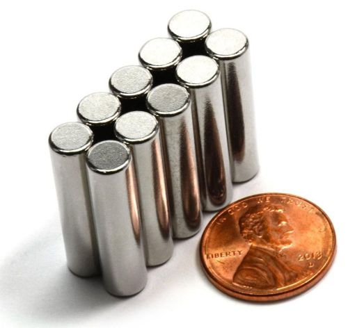 10PC N50 Super Strong Disc Round Cylinder Magnets 1/4&#034; x 1&#034; Neodymium