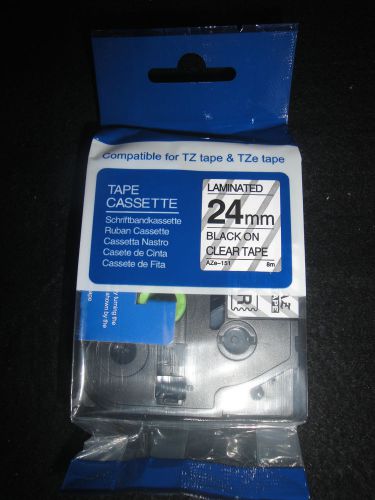 Brother P-Touch TZe-151 compatible BLACK PRINT ON CLEAR TAPE 1 24mm TZE151 LABEL