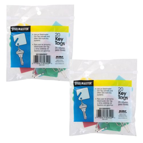MMF Plastic Slotted Rack Key Tags, Assorted Pack of 40