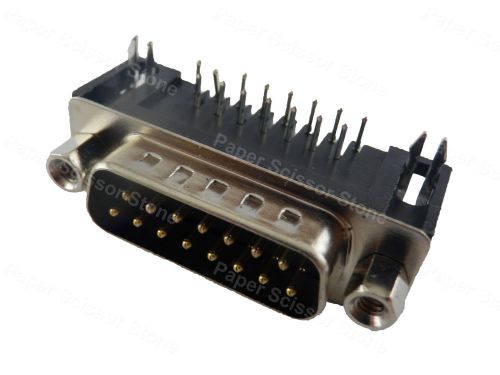 10pcs DB15 D-SUB Angle Angled 15 Pin Male PCB Mount Socket Connector