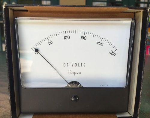 VINTAGE SIMPSON PANEL METER MODEL 1329 NICE!! 0-250 D.C. VOLTS NEW OLD STOCK