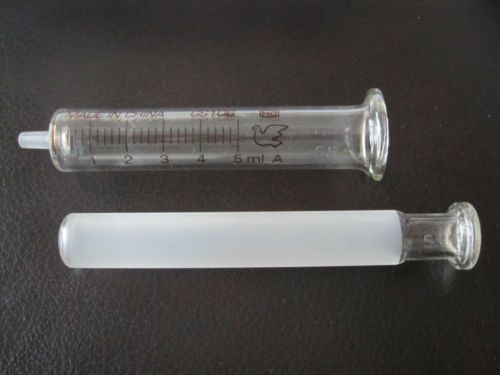 1 Set of 5 Glass Syringes 5 ml - Total of 5 glass syringes 5 ml - Lab Glassware
