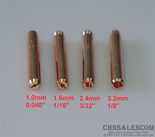 4 pcs 13N21L 13N22L 13N23L 13N24L Long Collets for Tig Welding Torch WP-9/20/25