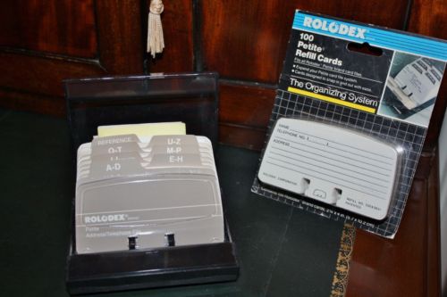 Rolodex Petite S-300C Black New Old Stock Telephone List Finder +100 Refill Pak