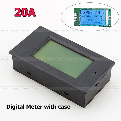 Digital LED AC 20A Volt Amp Watt Power Monitor Energy Ammeter Voltmeter w/ case